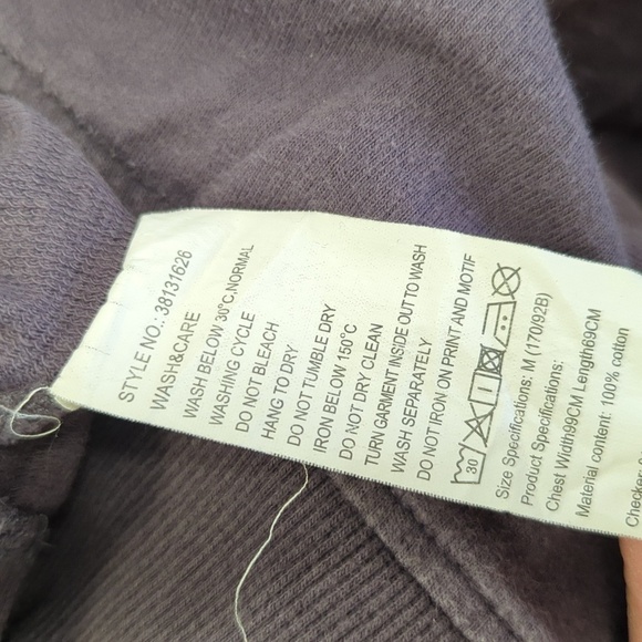 LP Zone Graphic Print Sweatshirt Purple Gray M punk streetwear gorpcore casual - Picture 6 of 6